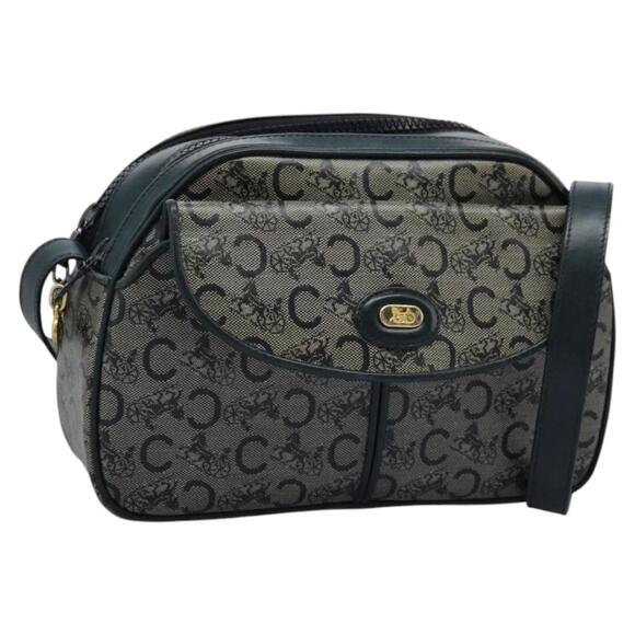 CELINE C Sulky Shoulder Bag Pvc Navy Gold - Picture 1 of 13